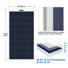 160W FLEXIBLE BLUESOLAR MPPT SOLAR PANEL FOR POP TOP ROOFS WITH BLUETOOTH CONTROLLER.